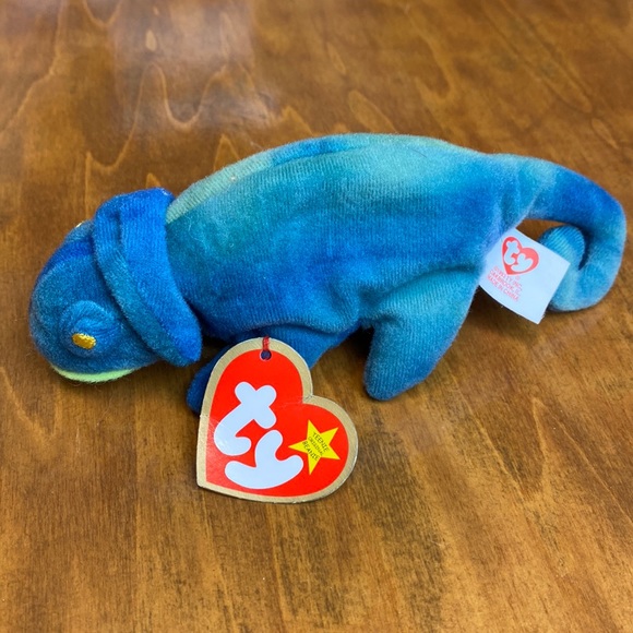 TY Teenie Beanie Baby Iggy the Iguana tie dye 1993 - Picture 2 of 10